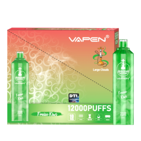 Vapoteuse Rechargeable Type-C SHISHA Hookah 12000 Puffs 0% Nicotine Fraise Kiwi Achat en Ligne