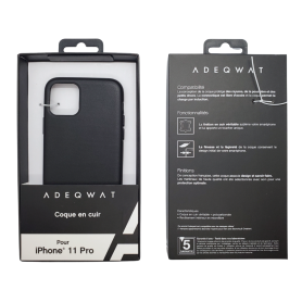Etui Cuir ADEQWAT pour iPhone 11 Pro Noir