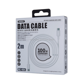 Câble TYPE-C 100W REMAX RC-183C 2M Blanc - Performance et Rapidité pour Vos Appareils