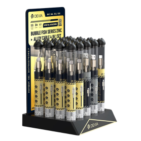 Câbles En Alliage De Zinc Devia Bubble Fish 4 en 1 - Pack de 20 - Polyvalence et Durabilité pour Tous Vos Appareils