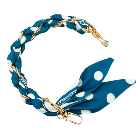 Collier de Coque Téléphone - Foulard Soie Blanche, Fermoir Argenté, 34CM