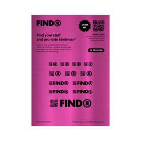 Autocollants QR code FindR Sticker Feuille de 12 Ronds Alliage Brossé Rose Interactive et Pratiques
