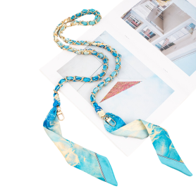 Collier de Coque de Téléphone à Pois Orange avec Longue Sangle Bandoulière 115 CM