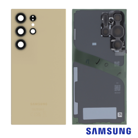 Vitre Arrière Samsung Galaxy S24 Ultra Titane - Remplacement Original (Service Pack)