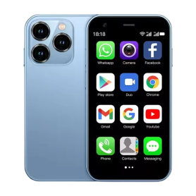 Mini Smartphone XS15 - Compact et Puissant - 3G 2Go/16Go Écran 3" Bleu Neuf