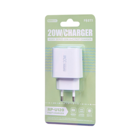Chargeur Rapide 20W USB Type-C REMAX Kiddy Series RP-U120 EU Blanc - Performance et Compatibilité Maximales