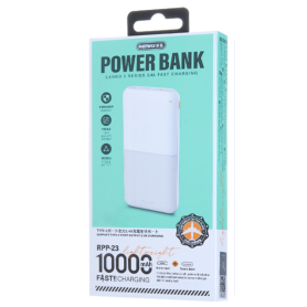 Power Bank 10000mAh REMAX Lango II RPP-23 – Charge Rapide 2.4A – USB & Type-C – Blanc