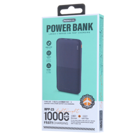 Power Bank 10000mAh REMAX Lango II Series RPP-23 - Charge Rapide 2.4A - USB & Type-C - Noir