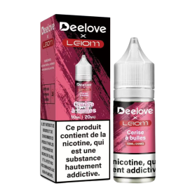Huile Remplaçante E-Liquide 10ml - Deelove x Leiom - Cerise à Bulles 2% Nicotine - Saveur Intense et Fruitée