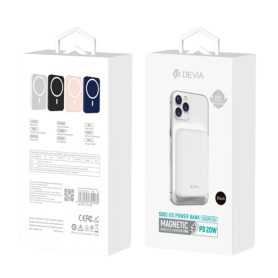 Power Bank Magnétique - DEVIA Smart G02 PD 20W - 5000mAh - Blanc