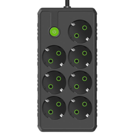 Multiprises INCOALUXE 7 Prises EU Noir 5M - Sécurité et Flexibilité pour Votre Espace