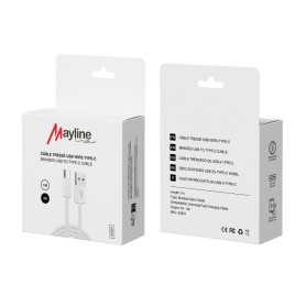 Câble USB vers Type-C Tressé Mayline - Nylon Durable 5V 3A 1M - Performances Fiables