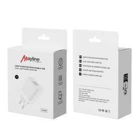 Adaptateur Secteur Double USB 12W Mayline - Chargeur Rapide et Efficace pour Tous Vos Appareils