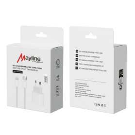 Kit Chargeur Rapide Câble USB-C vers Lightning 20W (Mayline)