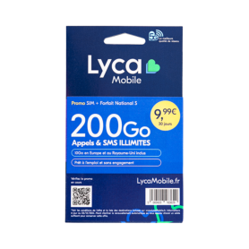 Carte SIM Prépayée Lyca Mobile Illimité - 200 GO d’Internet Sans